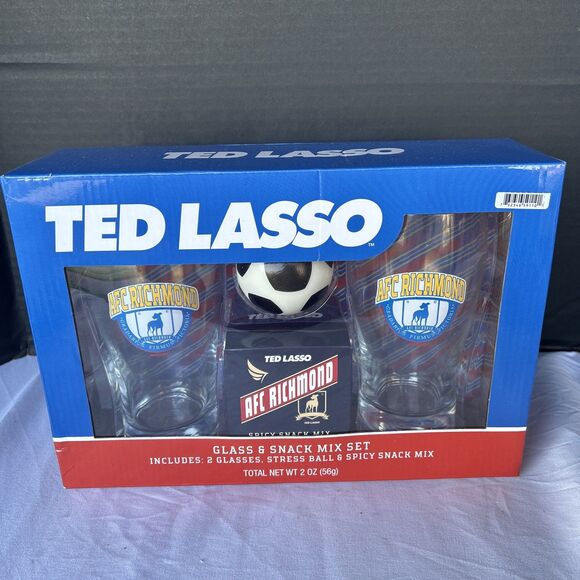 Warner Brothers Entertainment Other - Ted Lasso Glass & Spicy Snack Mix Set with Stress Ball New In Box